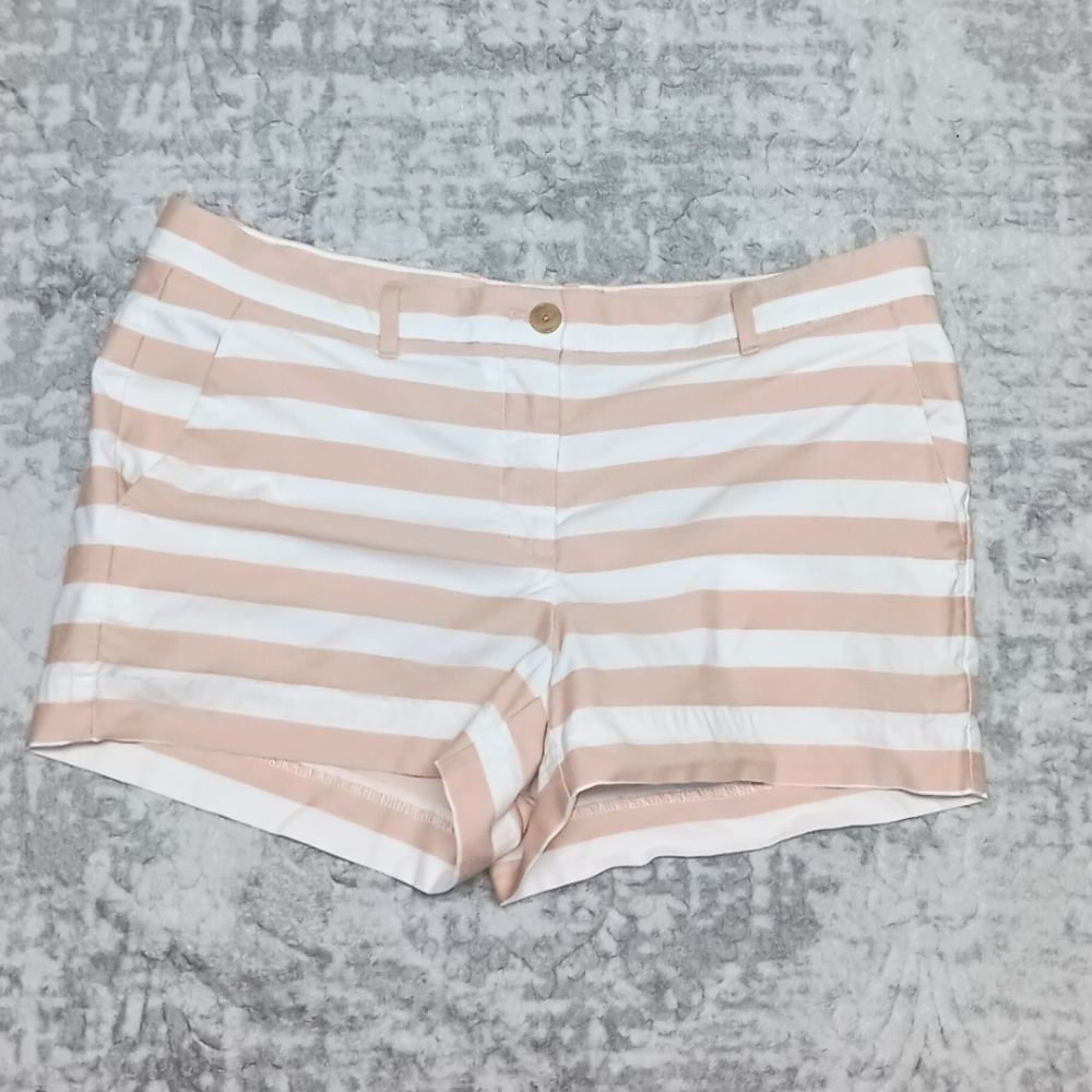 GAP taupe white Stripe Shorts size 8